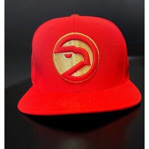 Mitchell Ness Fitted Atlanta Hawks NBA Hat Cap 7 1/2 RED Basketball